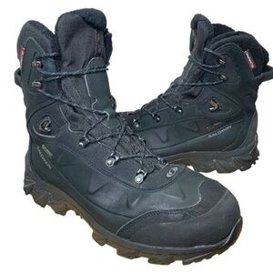 Salomon Nytro GTX Black Snow Boots Waterproof Sz 12 Cold Weather Insulated